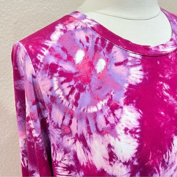 LOGO by Lori Goldstein x Smiley World Pink Combo Shirt Size Medium - Picture 8 of 15